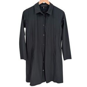 Jason Minimalist Nylon Shirt Dress‎ Made in USA Black Small